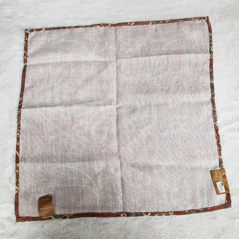 Harvest Season Nutmeg Paisley Boho Thanksgiving Holiday Dinner Napkins x4 NWT